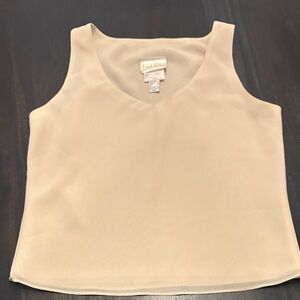 Vintage Joseph Ribkoff Light Beige V-Neck Sleeveless Tank
